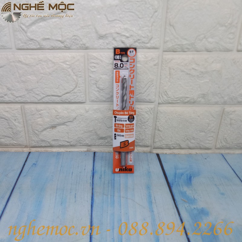 Mũi khoan bê tông unika b 8.0x125mm nghề mộc
