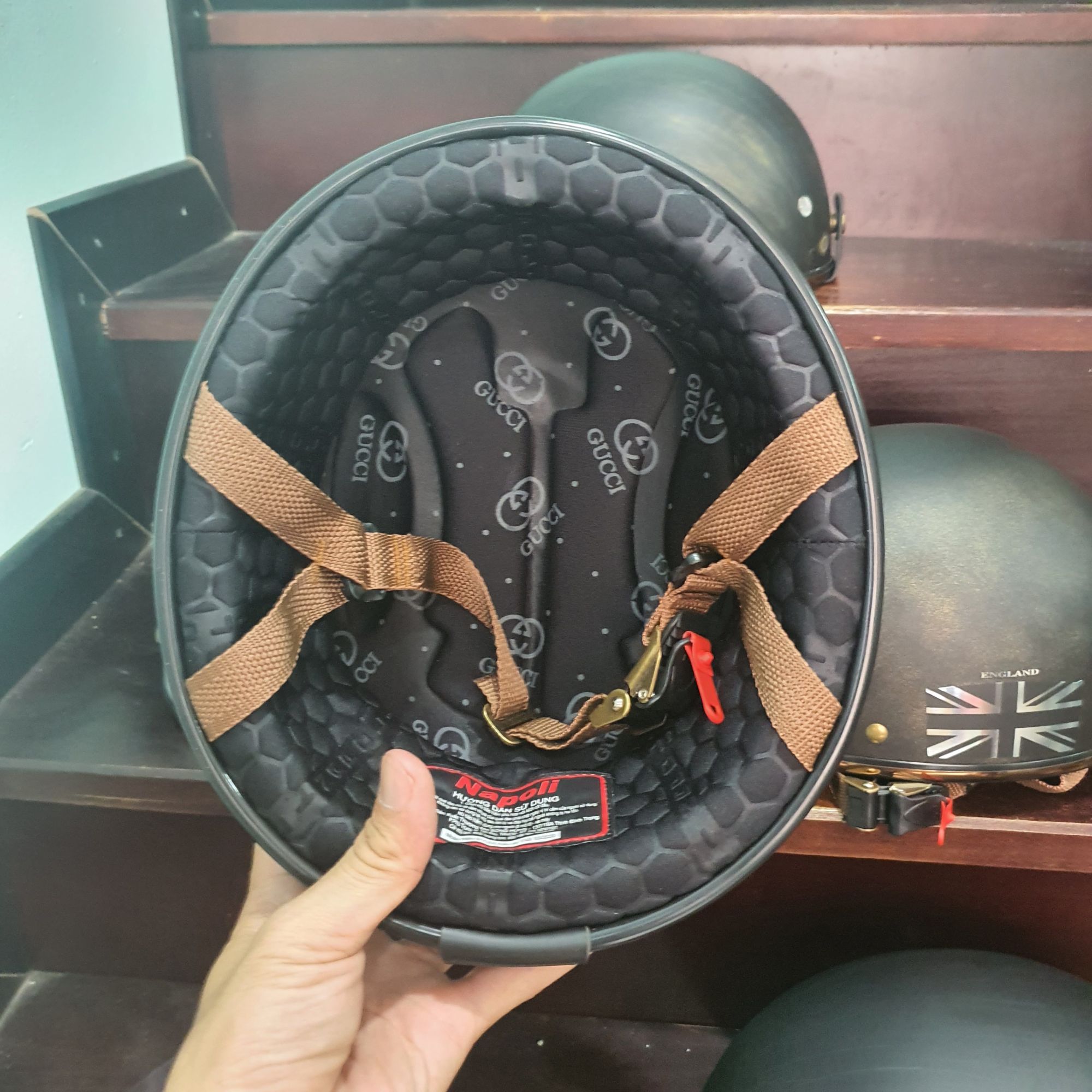 [HCM]Nón bảo hiểm Napoli Pug2 gắn kính phi công