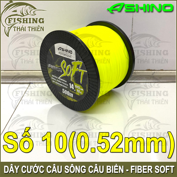 Dây câu, Cước Câu Cá Siêu Bền Ashino Soft cuộn dài 500m màu vàng