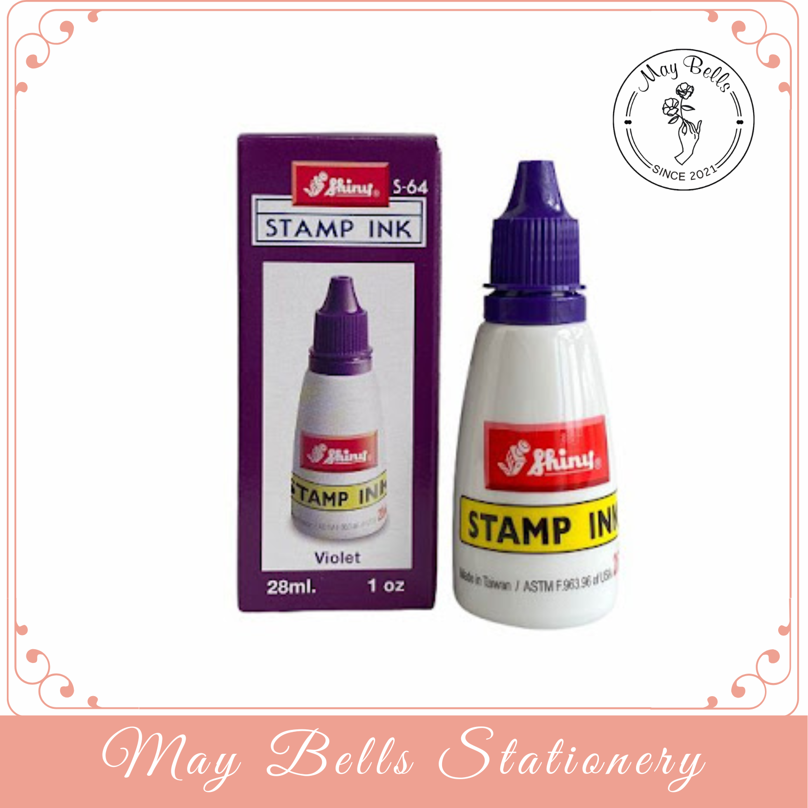 Mực dấu Shiny S62 28ml, Mực châm con dấu Shiny
