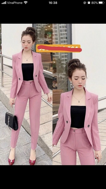 [HCM]Sét Bộ Vest Tay Dài Công Sở  Thời Trang