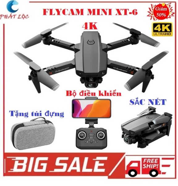 Flycam mini XT6, fly cam giá rẻ, máy bay điều khiển từ xa 4 cánh, drone mini, play camera giá rẻ hơn f11 pro 4k, Mavic 2 Pro, sjrc f11 pro, s70w, s167, l900 pro, l106 pro