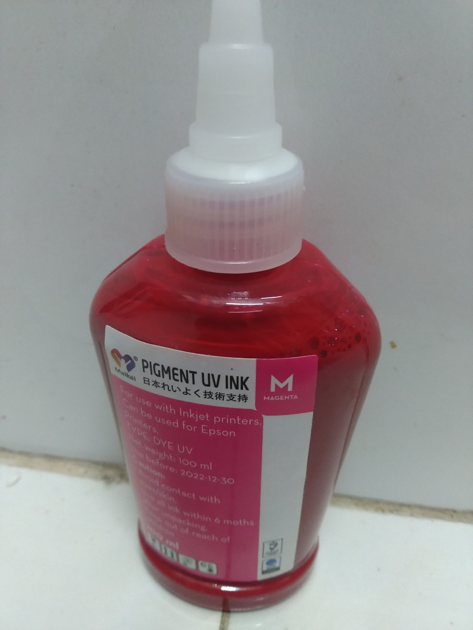 Mực Dầu (Pigment UV) chai màu đỏ nhạt loại 100ml- LM