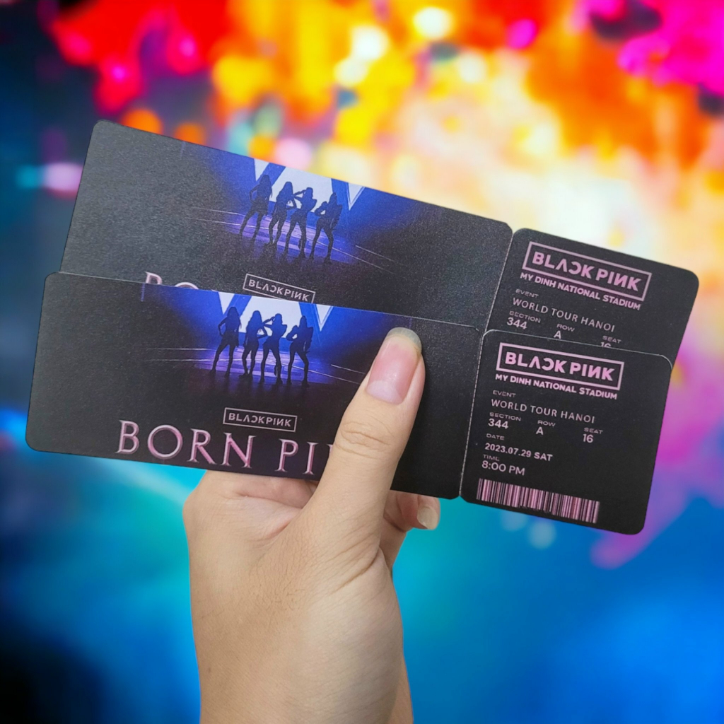 Vé blackpink concert world tour hanoi 2023 - bản kỷ niệm tự làm - sư tầm - trang trí
