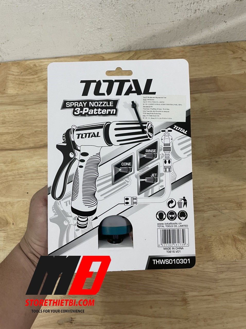 [HCM]3/4" Đầu Phun Nước Máy Xịt Rửa Total Thws010301