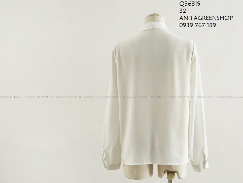 Q36819 ÁO SƠ MI NỮ PHỐI NƠ CỔ