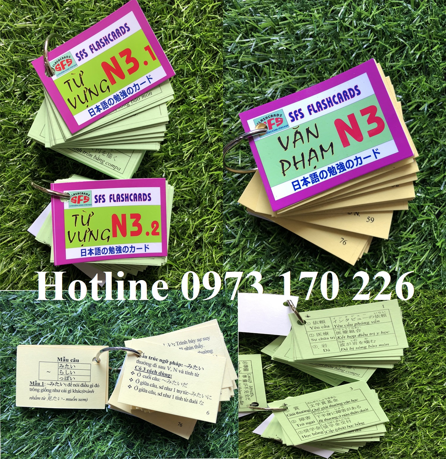 Thẻ học tiếng nhật n3 - gồm 3 xấp