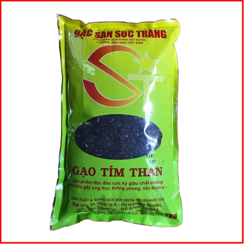 Soc Trang dark purple rice 2kg bag