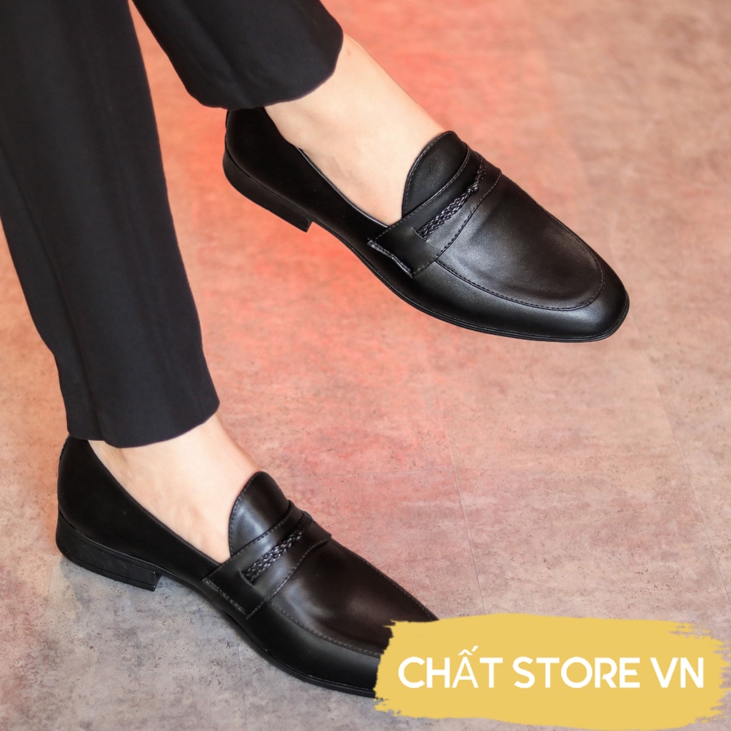 Giày lười nam đẹp da mềm không đau chân - Mã V1 - Màu đen - Hàng Việt Nam