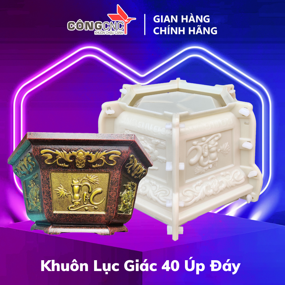 Khuôn Đổ Chậu Lục Giác 40 (Không đôn)
