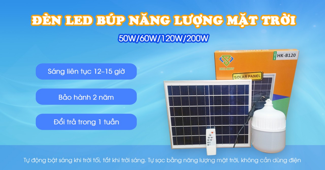 Đèn led búp 200w năng lượng mặt trời