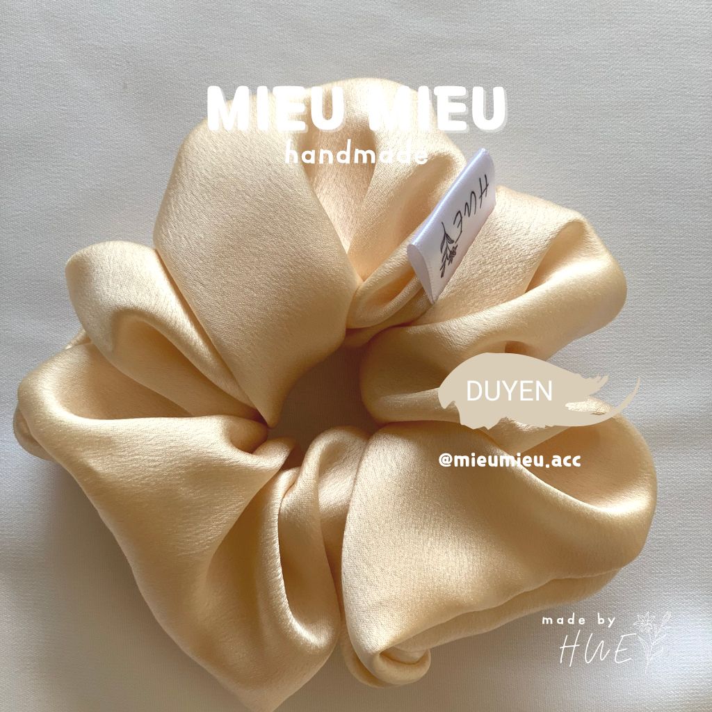 Cột tóc scrunchies handmade chất liệu lụa mềm mịn chun co giãn bảo vệ tóc S1010