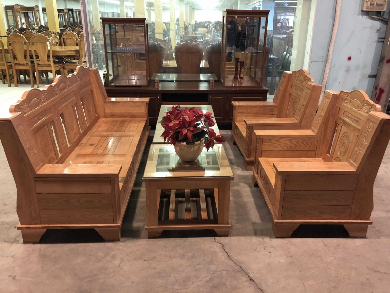 [Trả góp 0%] Bộ bàn ghế phòng khách như ý gỗ sồi  Bộ Salon Như Ý  Bộ ghế đối như ý mặt nan gỗ sồi Nga bộ ban ghế pông khach