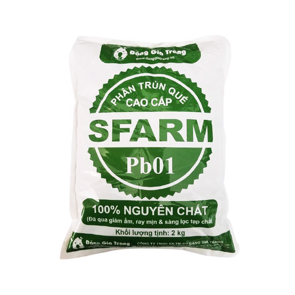 Phân Trùn Quế SFARM gói 2kg nguyên chất 100% dinh dưỡng từ thiên nhiên - phân trùng quế dịch trùng quế 2kg
