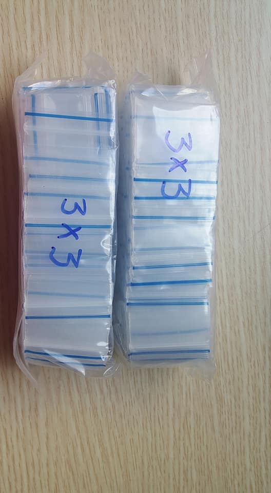 100 chiếc túi zip mini nhỏ size 3x3, loại đẹp dày dặn