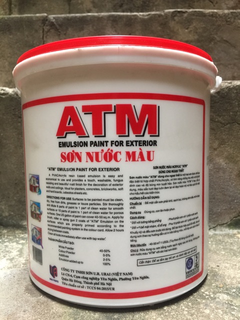 [NT] Sơn nước nội ngoại thất màu trắng ATM (3,5L) [Sơn chậu]