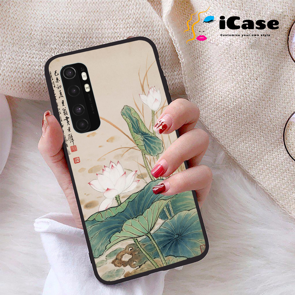 Ốp lưng Xiaomi Mi Note 10 Lite viền dẻo TPU BST Sen