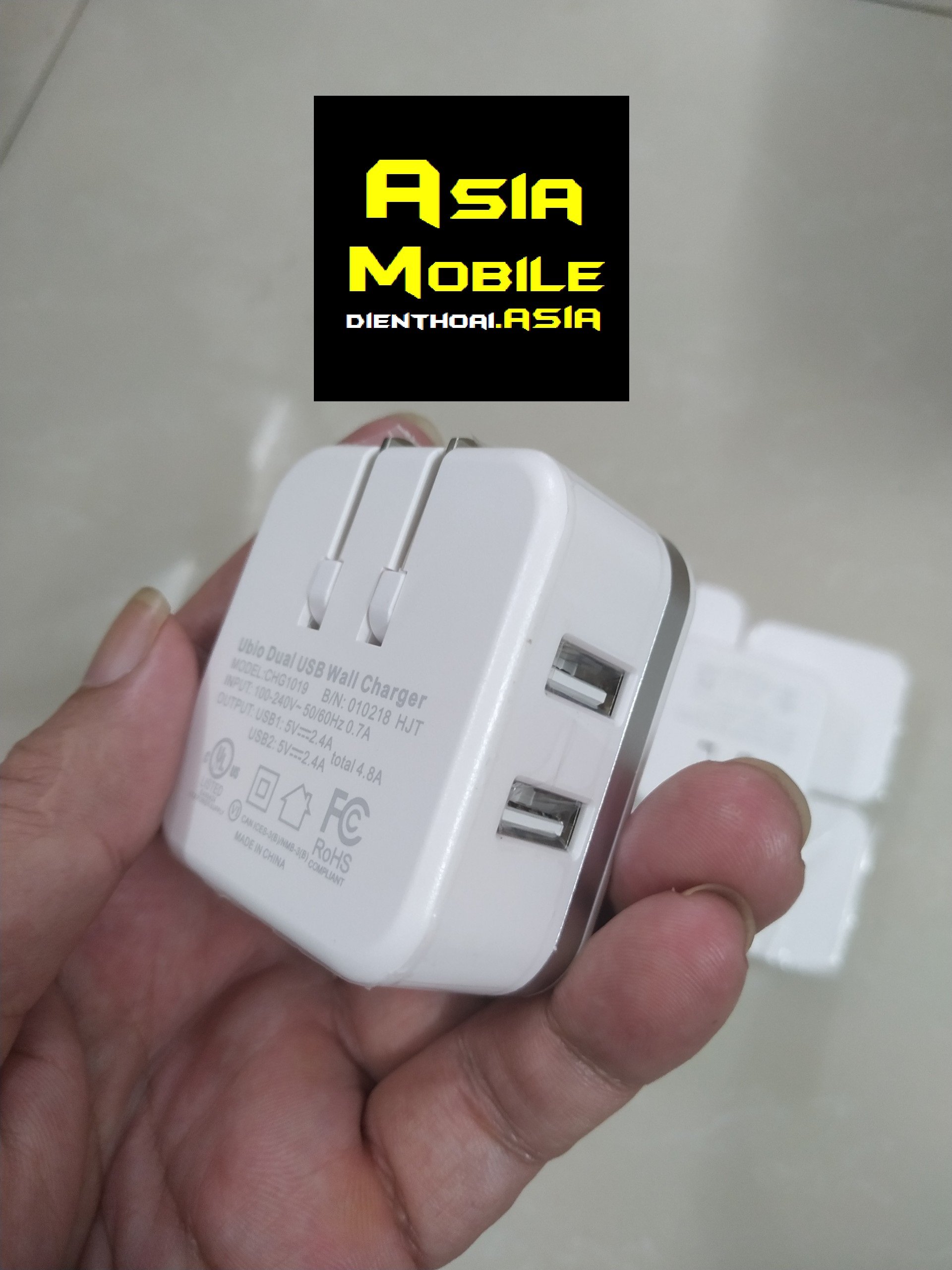 Cốc Sạc NHANH 2 Cổng Ublo Dual USB Wall Charger