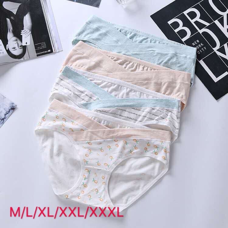 Sét 4 Quần Quần Lót Cạp Chéo Bầu, 100% cotton
