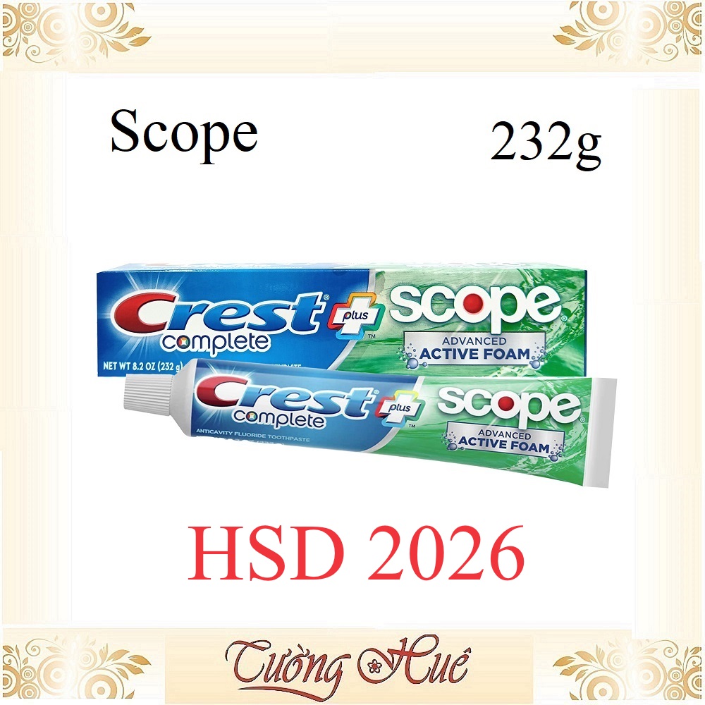 Kem Đánh Răng Crest Complete Plus Scope Advanced Active Foam - 232g