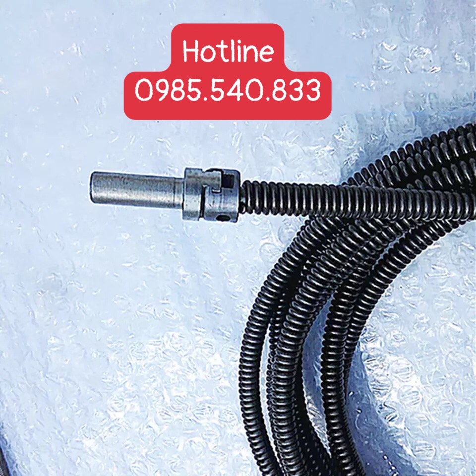 Dây thông tắc cống dùng cho máy khoan ( 12M dây + 6 đầu thông+ đầu kết nối máy khoan )