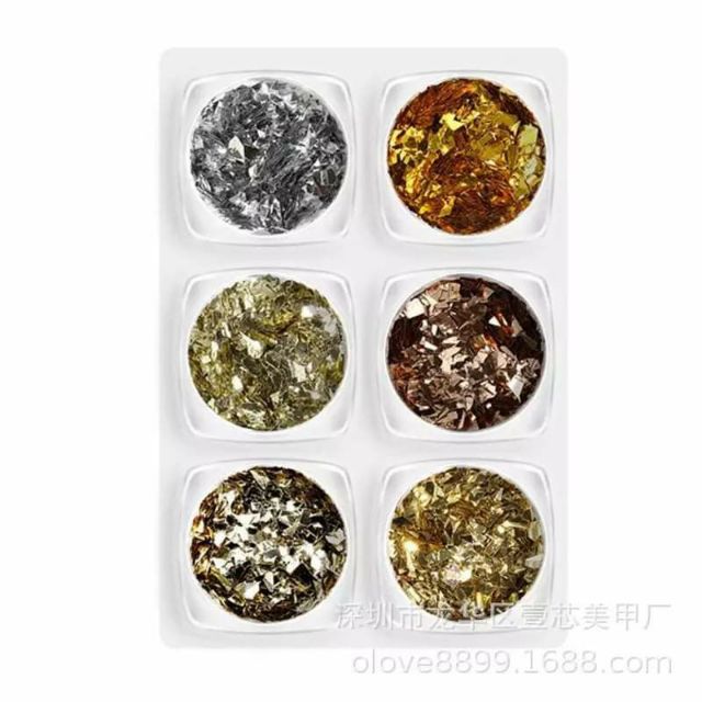 Sét Nhũ Giấy Vàng Bạc Trang Trí Móng Nail