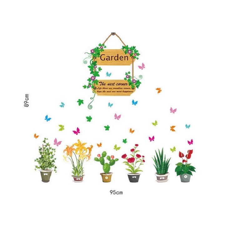 Decal dán tường khu vườn garden
