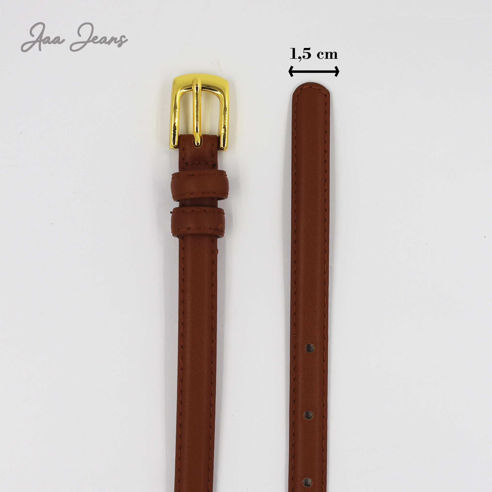 Dây Nịt Bản Nhỏ 1.5cm Da Thật Thanh Lịch Aaa Jeans