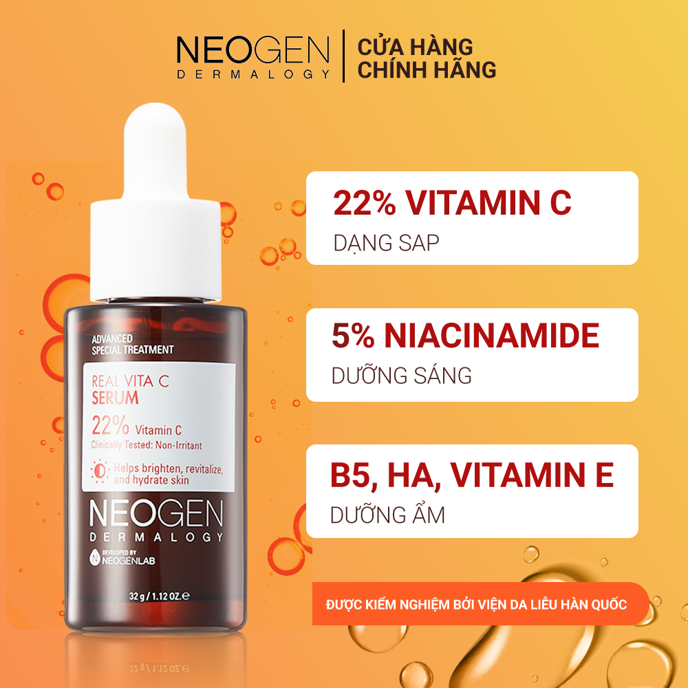 Serum Vitamin C 22% NEOGEN Tinh Chất NEOGEN DERMALOGY REAL VITA C SERUM [NHẬP KHẨU CHÍNH HÃNG]