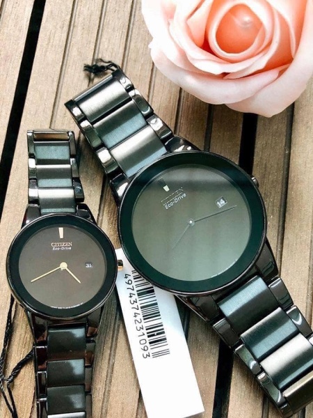 [HCM]Đồng hồ cặp đôi nam nữ Citizen Axiom EcoDrive AU1065-58E & GA1055-57F