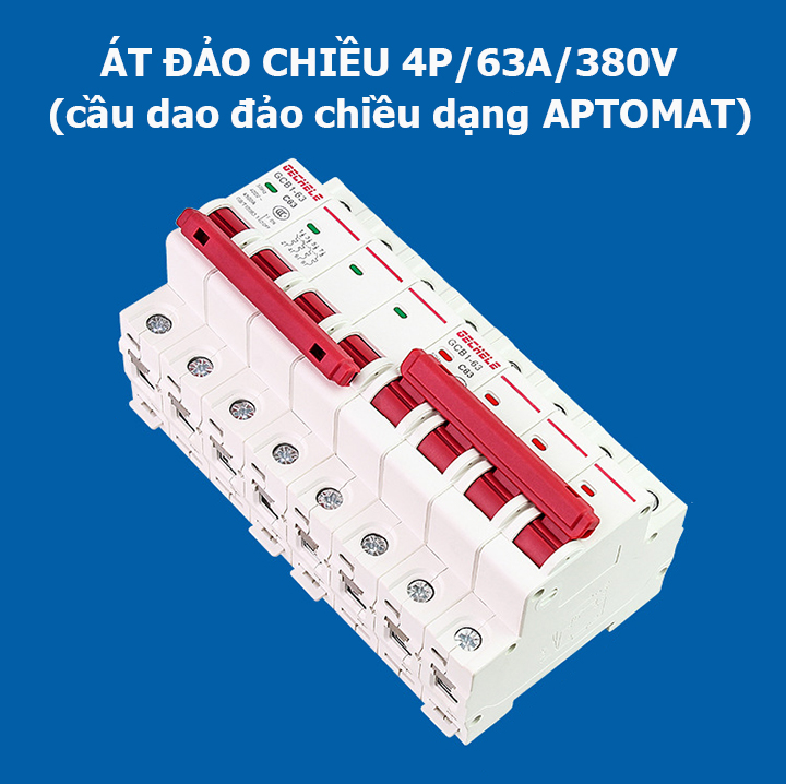 CB đảo chiều dạng aptomat 3P 63A 380V- cầu dao chuyển nguồn 3P 63A 380V- át đảo chiều - ats chuyển nguồn