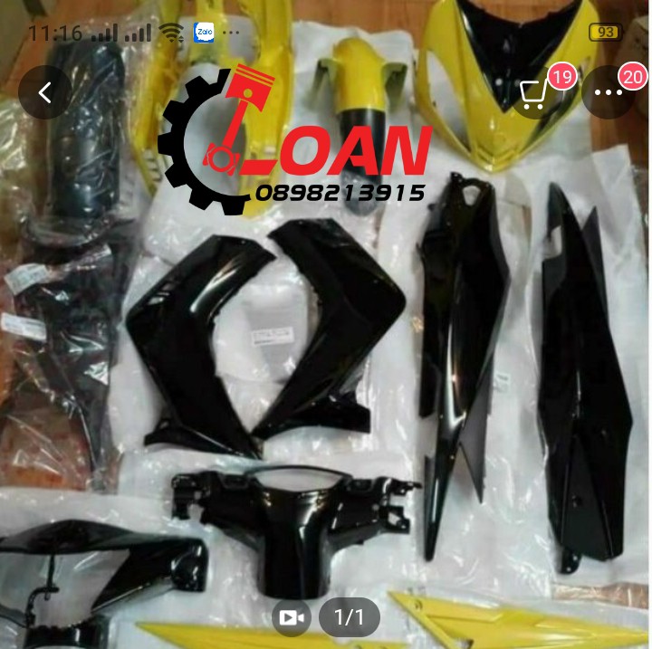 YAMAHA - DÀN ÁO CHO XE EXCITER 135 MÀU VÀNG ĐEN ĐỜI 2010, DÀN MÀU 12 MÓN , CÓ ĐỦ MÀU