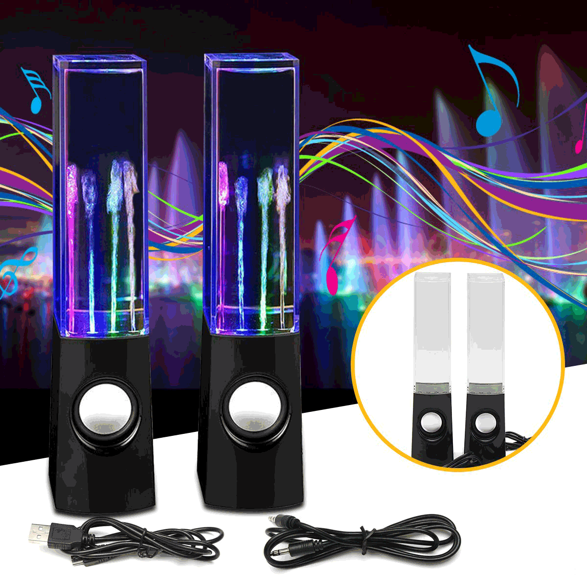 Bộ loa vi tính nhạc nước đèn led phát sáng nhảy theo điệu nhạc