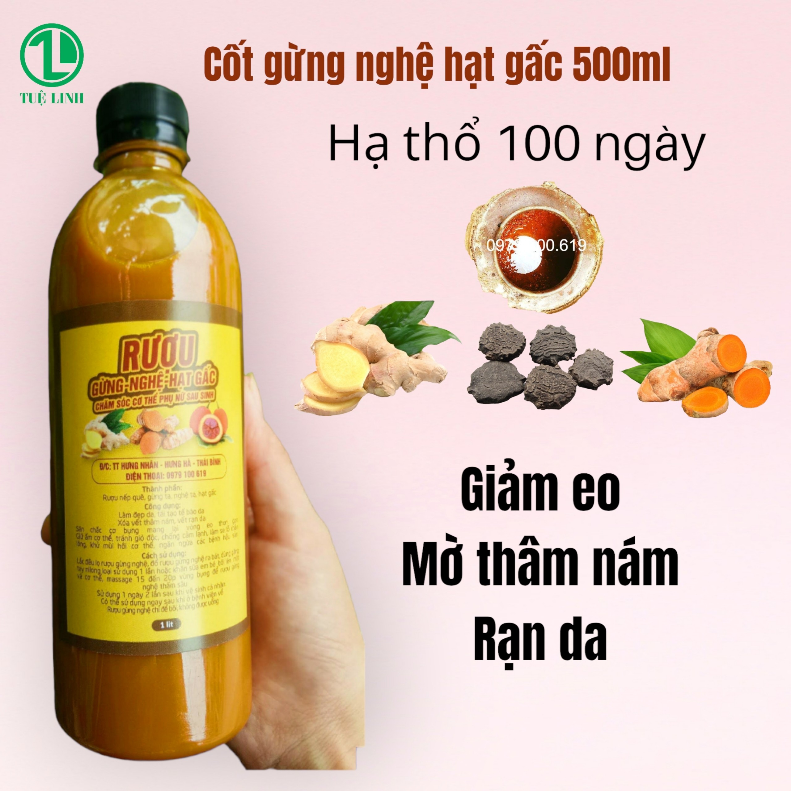 Cốt gừng nghệ hạt gấc chai 500ml