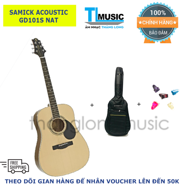 Đàn Guitar Acoustic Samick GD101SNAT (GD101S NAT) - Tặng bao 3 lớp + 5 móng gảy