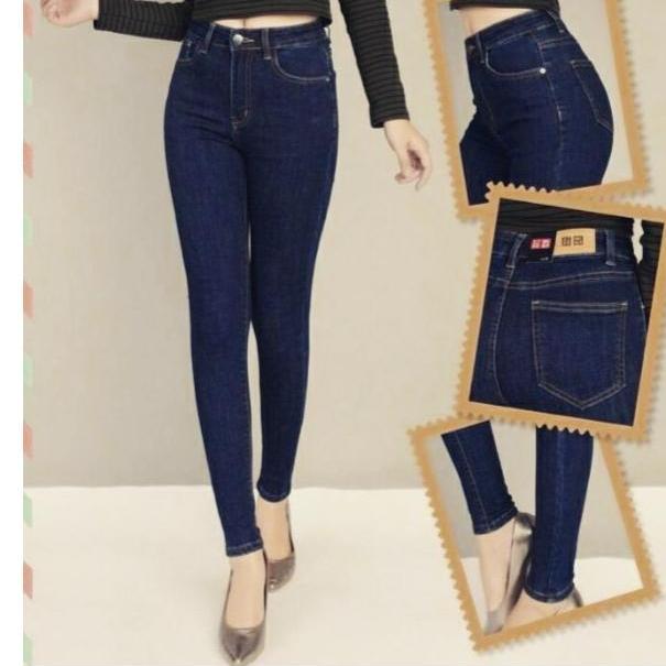 quần jean nữ xanh xước trơn lưng cao siêu đẹp 003 . 03