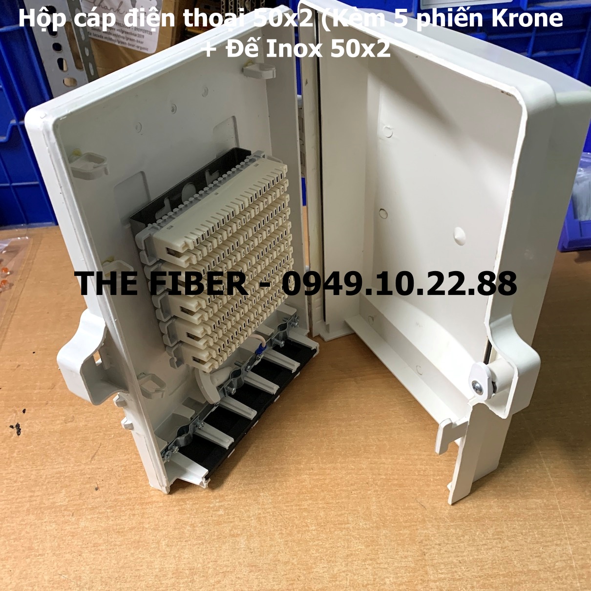 Hộp cáp điện thoại IDF 50x2 (Kèm 05 Phiến Krone 10x2 + Đế Inox 50x2)