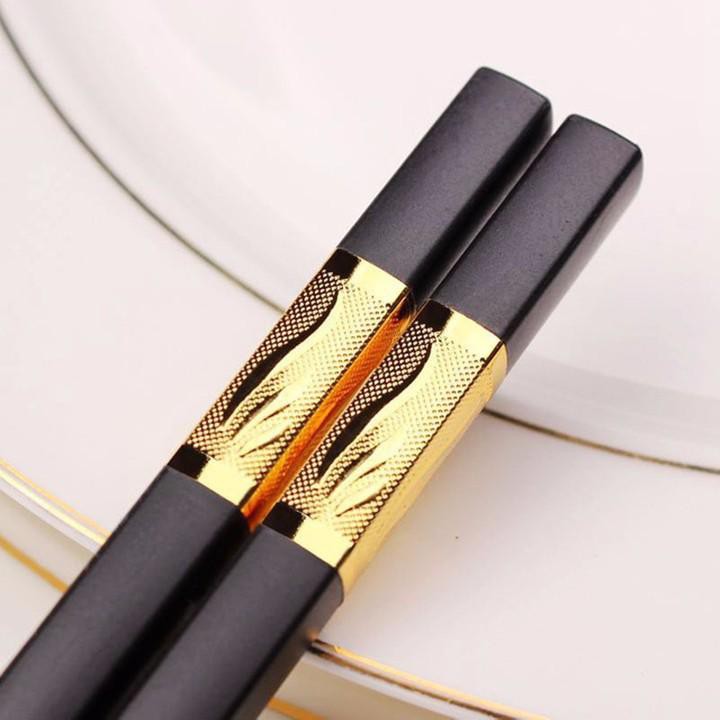 Set 10 đôi đũa hợp kim mạ vàng siêu cao cấp kiểu hàn quốc