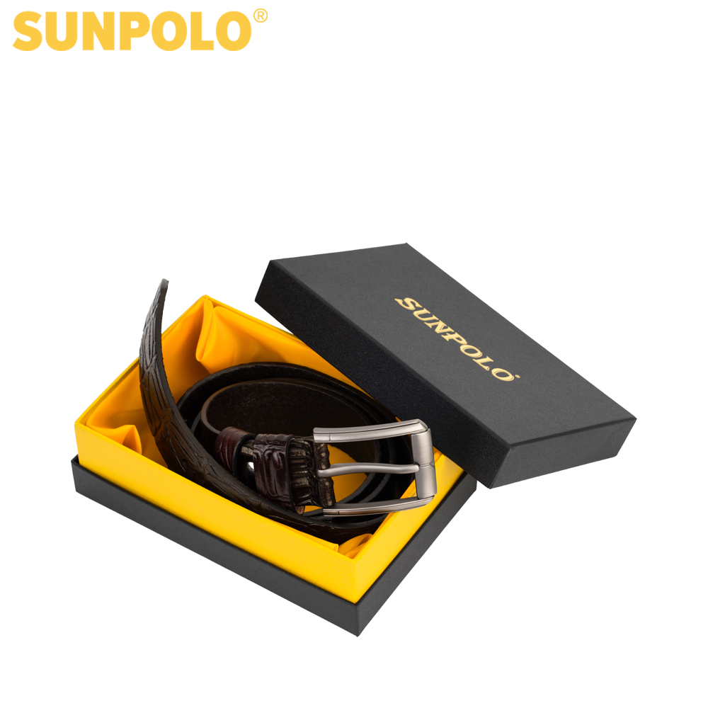Thắt lưng nam da bò SUNPOLO khóa lỗ BSBK52