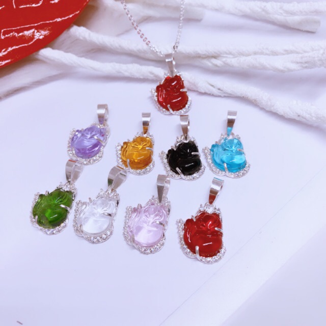 Dây Chuyền Mặt Hồ Ly Bọc Bạc Đủ Màu  - TRANG SỨC BẠC TNJ CAM KẾT HÀNG CHUẨN ẢNH CHẤT LƯỢNG TỐT PHỤC VỤ TẬN TÌNH CHU ĐÁO