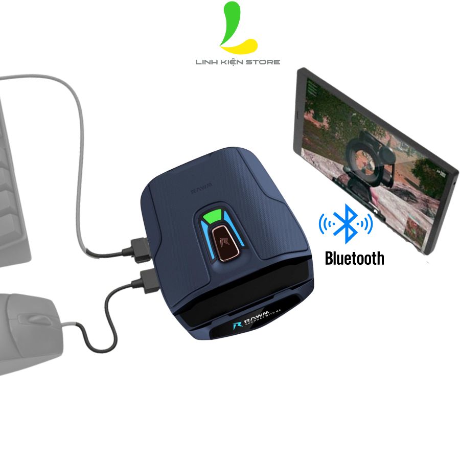 Bộ chuyển đổi chơi game Rawm Shell -  Kết nối Bluetooth 5.0 , bảo hành 12 tháng - Bộ chuyển thông minh nhận dạng toàn bộ thiết bị bắn