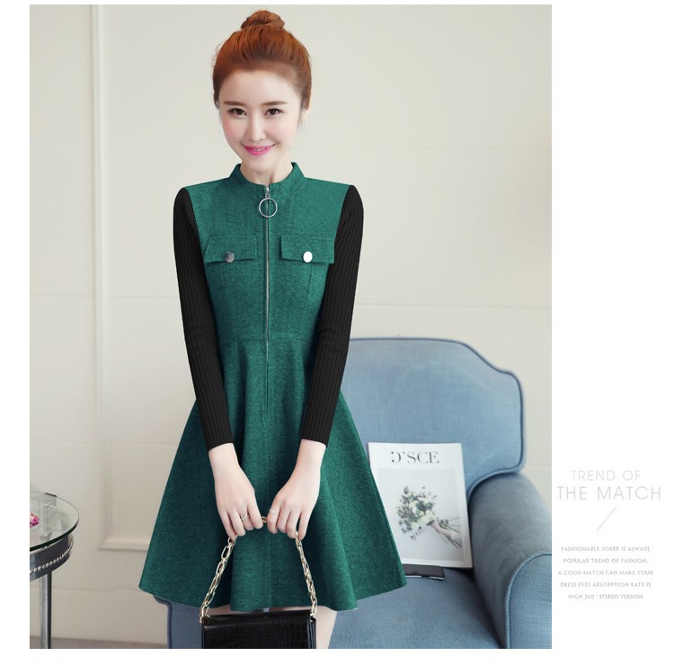 VÁY DẠ CỔ TRỤ KHÓA