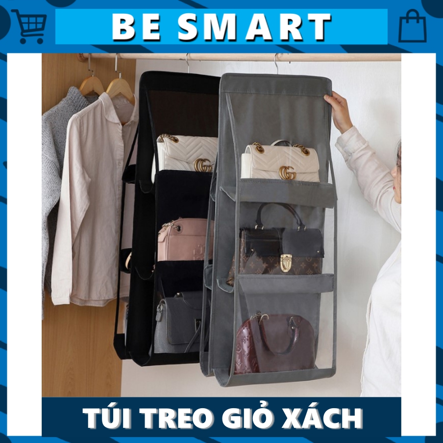 Túi treo giỏ xách 6 ngăn, túi treo bảo vệ túi xách, giá treo túi xách 6 ngăn