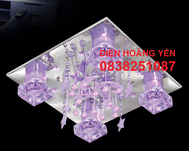 ĐÈN ỐP TRẦN LED VUÔNG (PHI 400mm) NC8402 LED ĐỔI MÀU, CÓ REMOTE