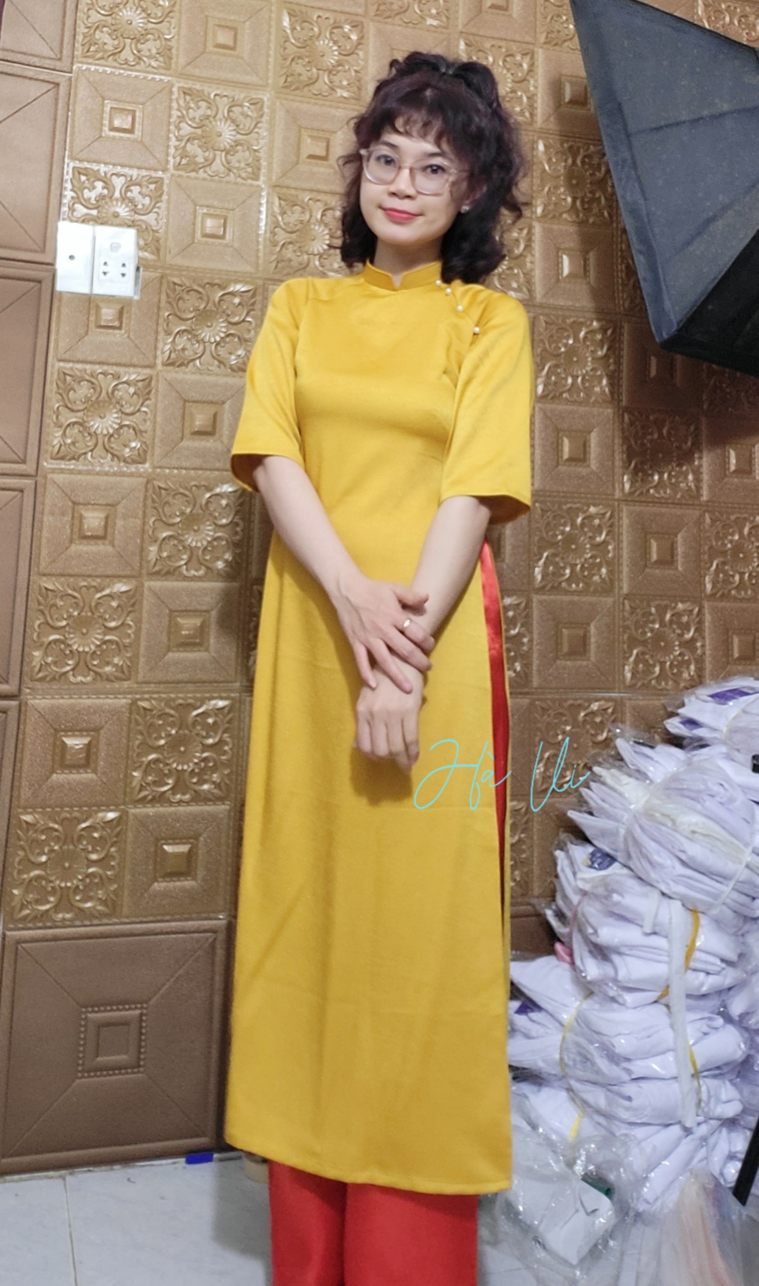 Set Áo dài cách tân dáng suông kèm quần