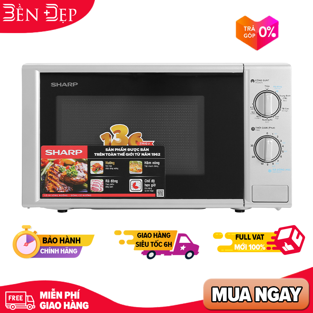 Lò vi sóng có nướng sharp 20 lít r-g228vn-sl