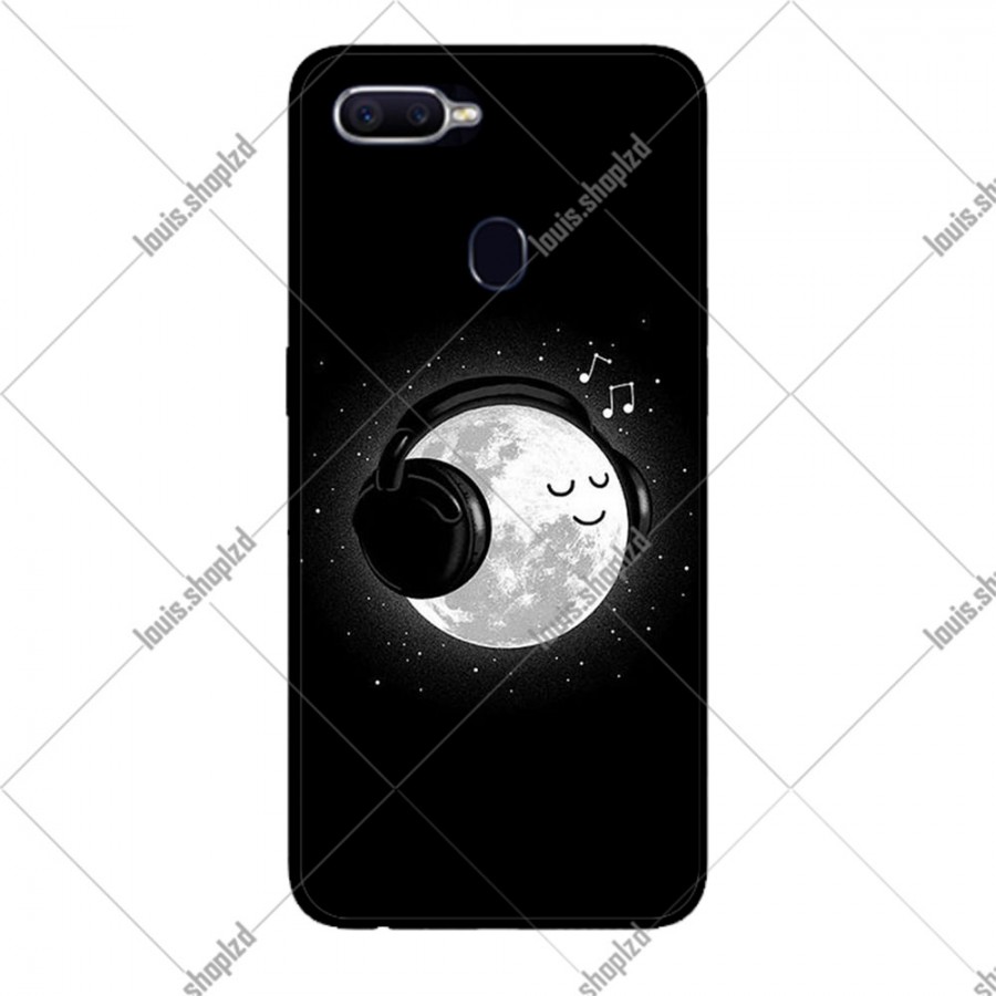 Ốp Lưng Dành Cho Oppo A12 - A7 - A5s Mẫu Mặt Trăng Nghe Nhạc
