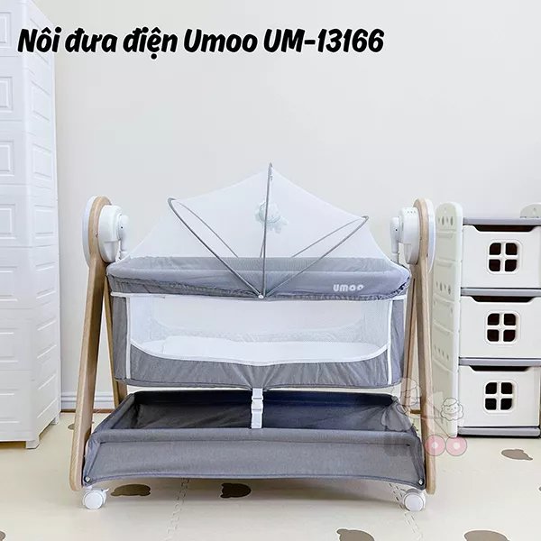Nôi đưa điện Umoo UM-13166 đầy đủ 3 tiêu chí: không ồn – đưa êm ái – không tốn thời gian