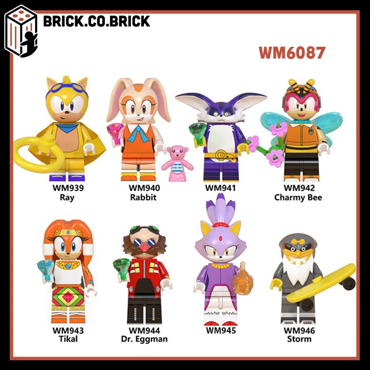 Minifigures Nhân Vật Sonic Đặt Biệt Mô Hình Mini Lắp Ráp Ray Rabbit Charmy Bee Tikal Blaze Và Storm Wm6087