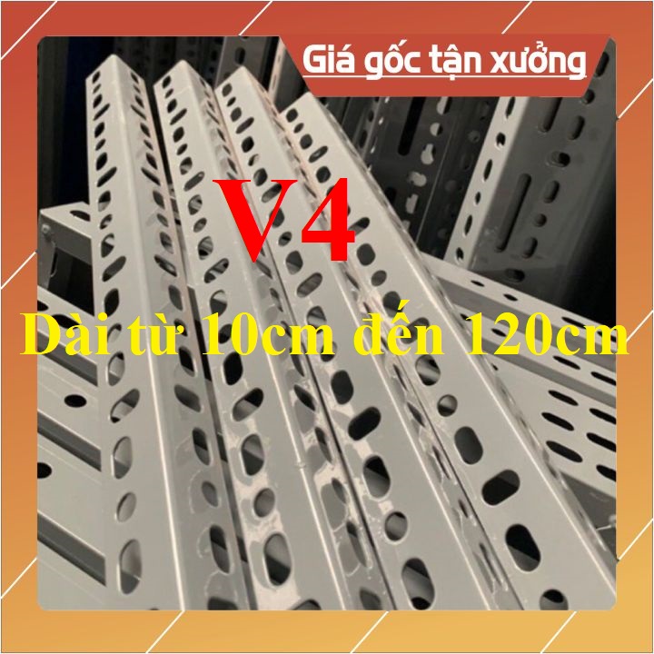 Cây sắt v lỗ lắp kệ đa năng - cây dài từ 10cm đến 120cm